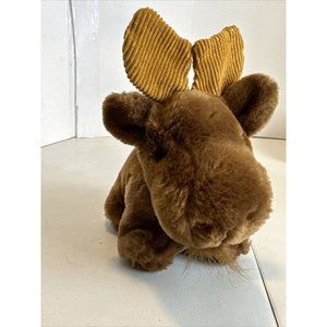 1983 Dakin Wildlife Babies Brown Moose Plush  Vintage Corduroy Antlers 6”